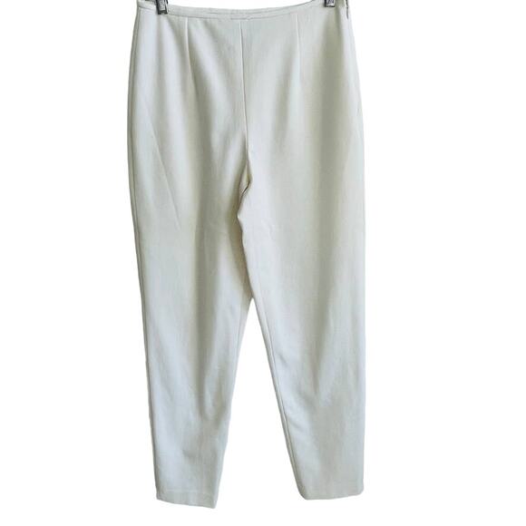 Cream Winter White High Waisted Trouser Straight Dress Pants - Picture 1 of 7
